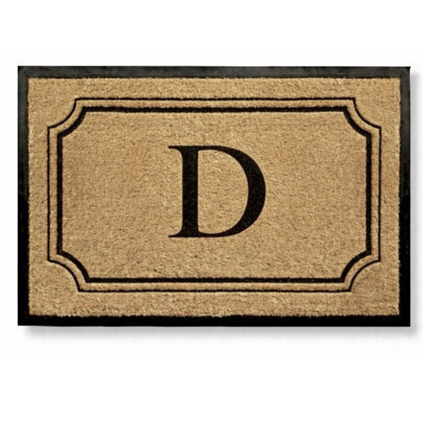 Pembrook Monogrammed Coco Door Mat with Rubber Back & Mold Resistant Coir