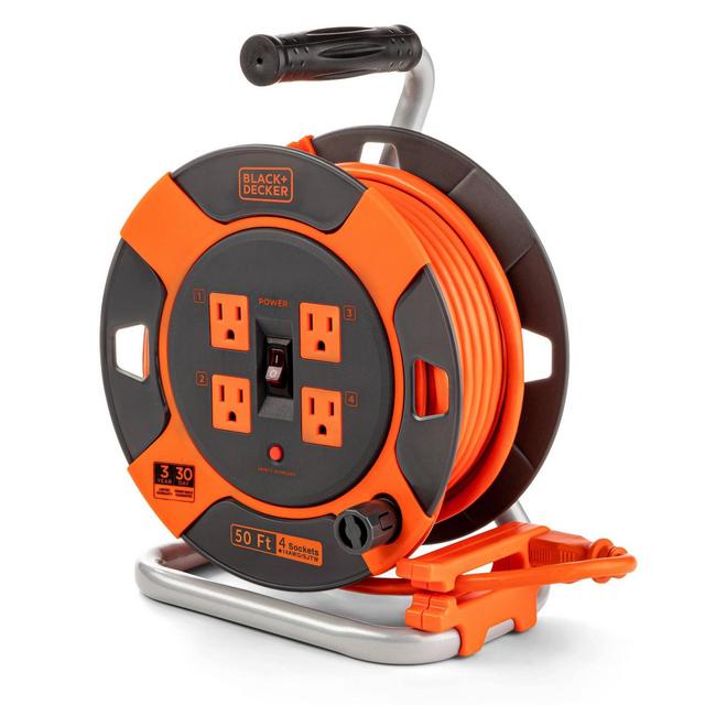 BLACK+DECKER 50' Cord Reel 14AWG 4 Outlets