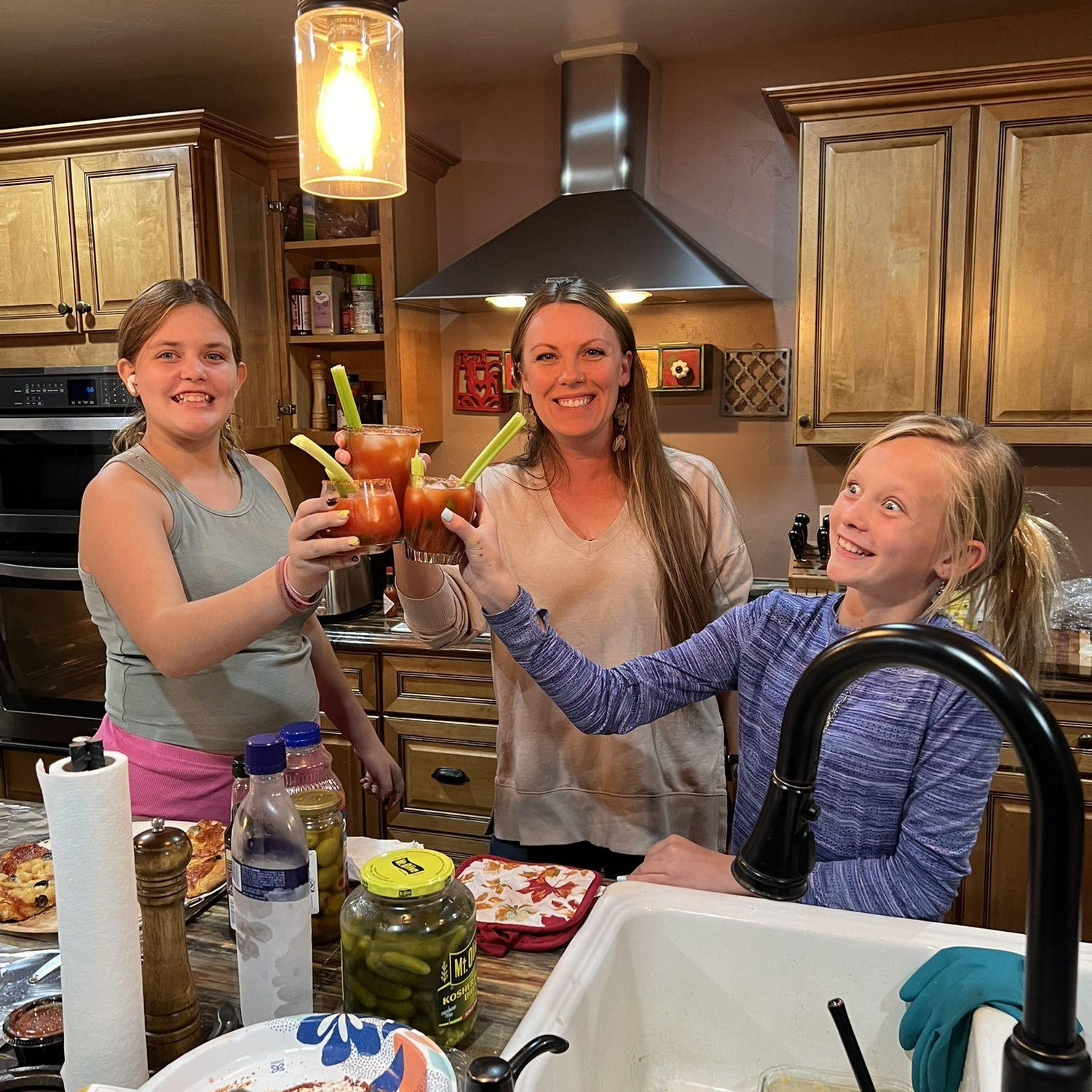 Gotta teach quality habits early, to make it through life!!
We sent this picture to Adam so he knew what to expect when he got home from work.