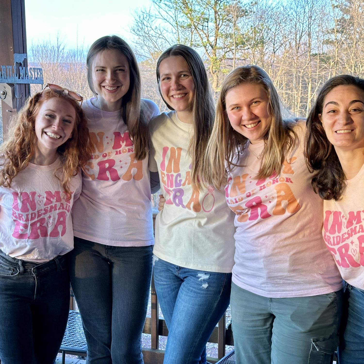 Some of the bridesmaids at the soirée
