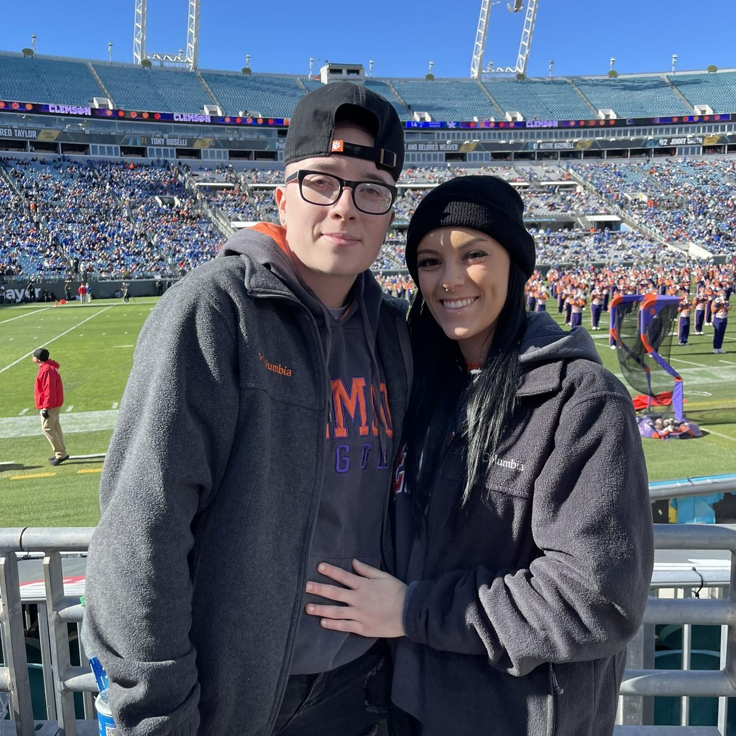 My first game as a Clemson fan. Zoey gave me no other choice of team lol!