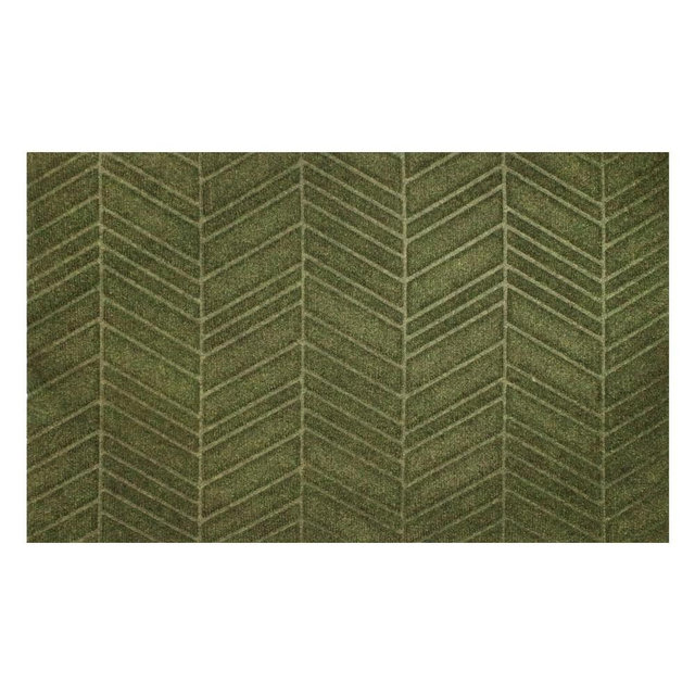 WaterHog Luxe in Vein Doormat, Olive Single Door