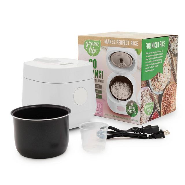 GreenLife 4 Cup Rice and Grains Cooker White