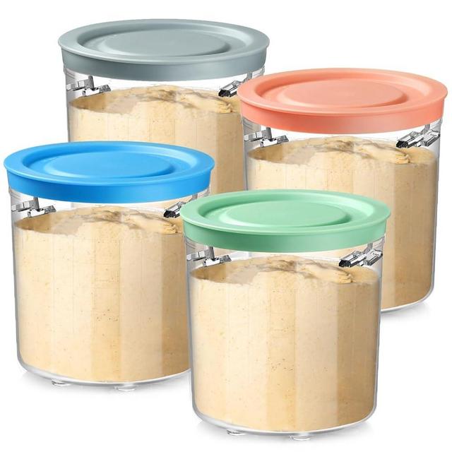 Omnikit Pints Replacement for Ninja Creami Breeze Containers - 4 Pack, 16oz Cups Compatible with NC100 NC200 NC201 CN205A Series Creamy Ninja Breeze Ice Cream Maker (Breeze series - 4 pack - 1)