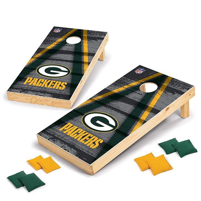 NFL Pro Football 2' x 4' Wood Direct Print Tournament Cornhole Set by Wild Sports, Comes with 8 Bean Bags - Perfect for Tailgate, Outdoor, Backyard