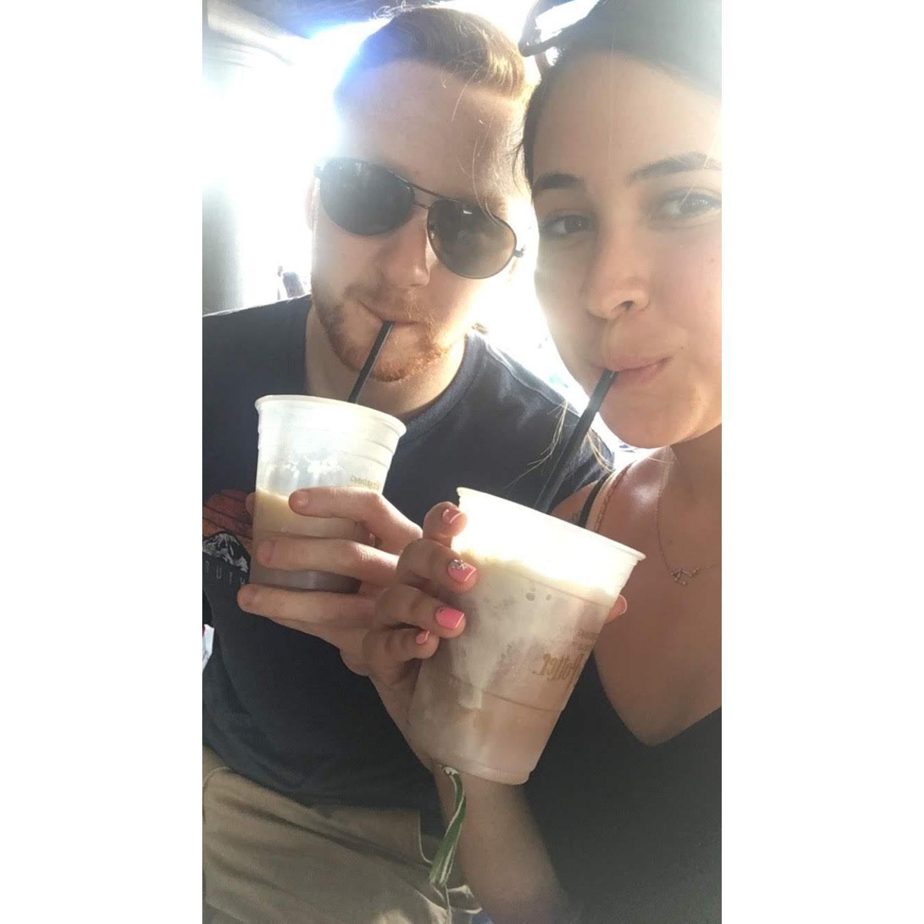 Loving the butterbeer from Harry Potter World on our trip to LA 2019