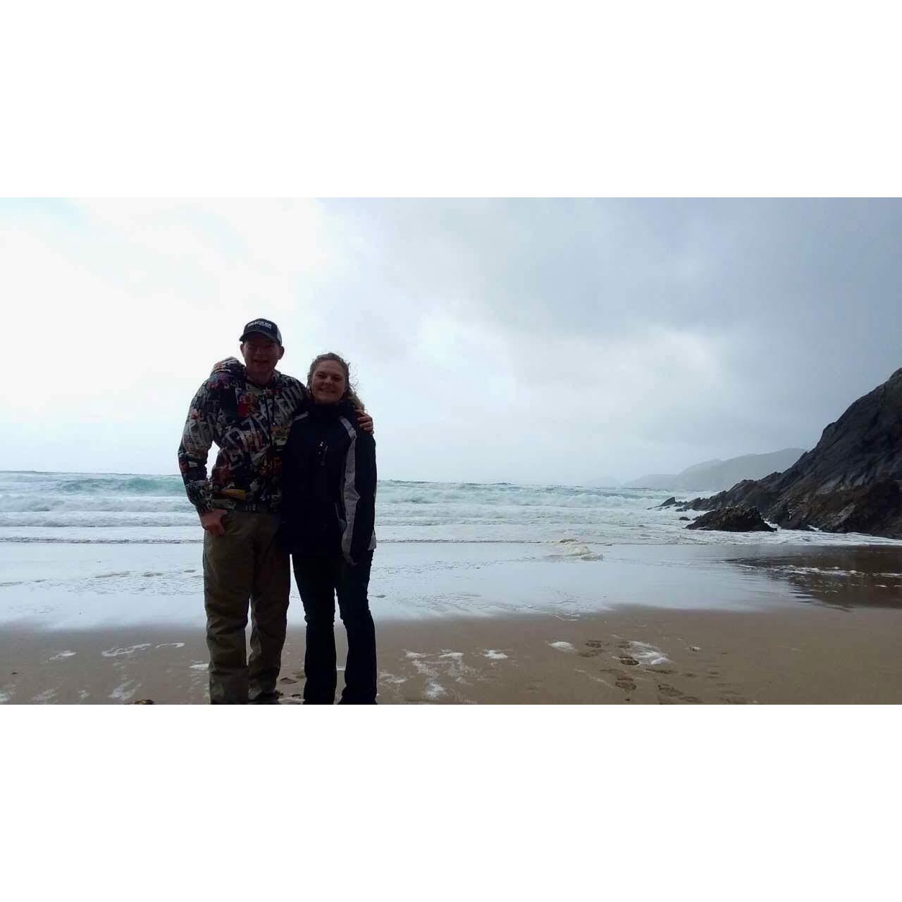 On a beach in Ireland with the love of my life.
