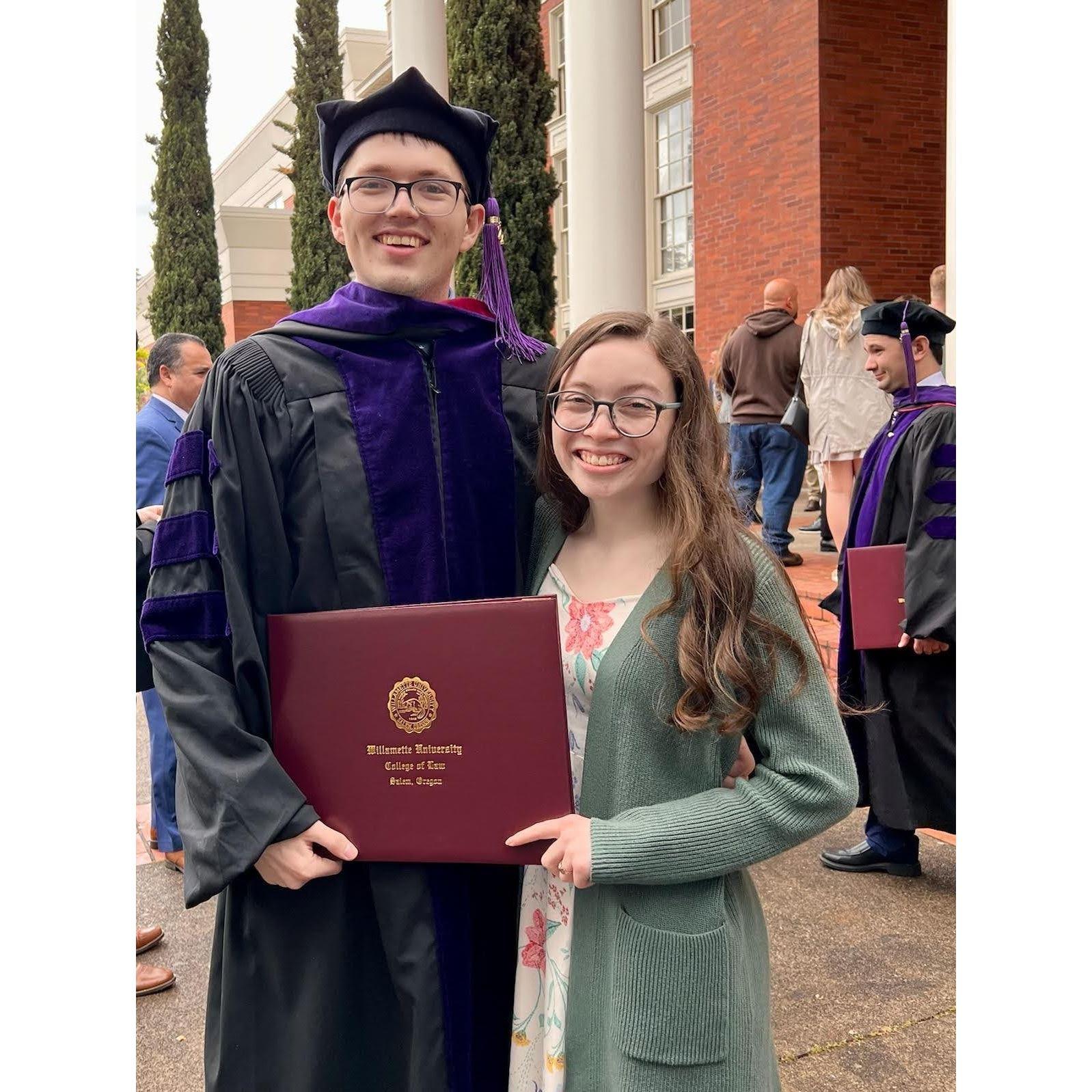 Garret graduated from Willamette University's College of Law with his JD in April of 2022!