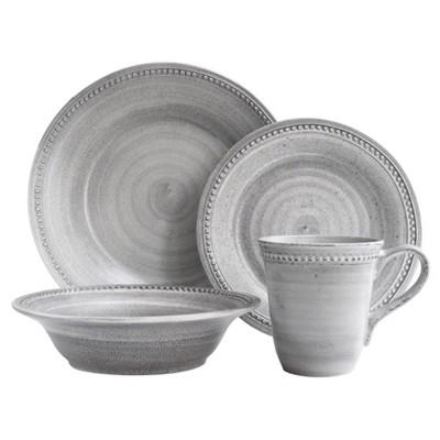 American Atelier Stone 16pc Dinnerware Set - Gray Solid