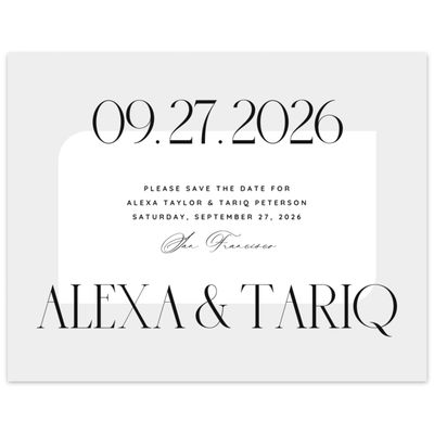 Bright Gray, Grey Wedding Digital Save the Date - Seibel Landscape