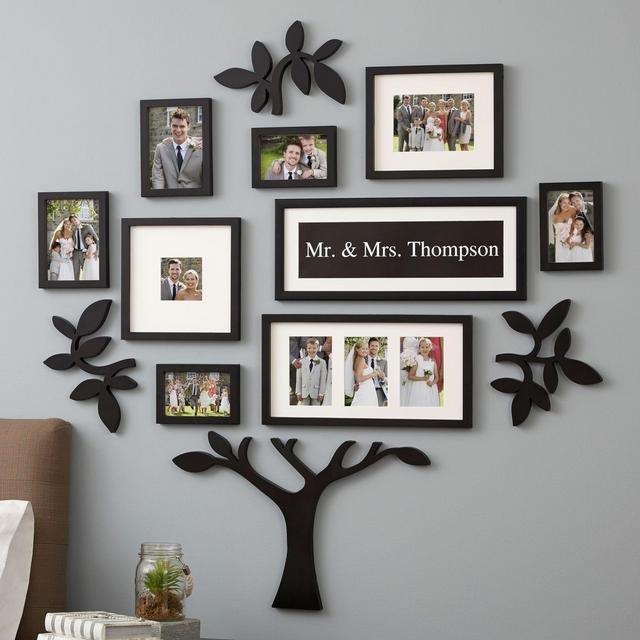 WallVerbs™ 13-Piece "Mr. & Mrs." Personalized Tree Set in Black