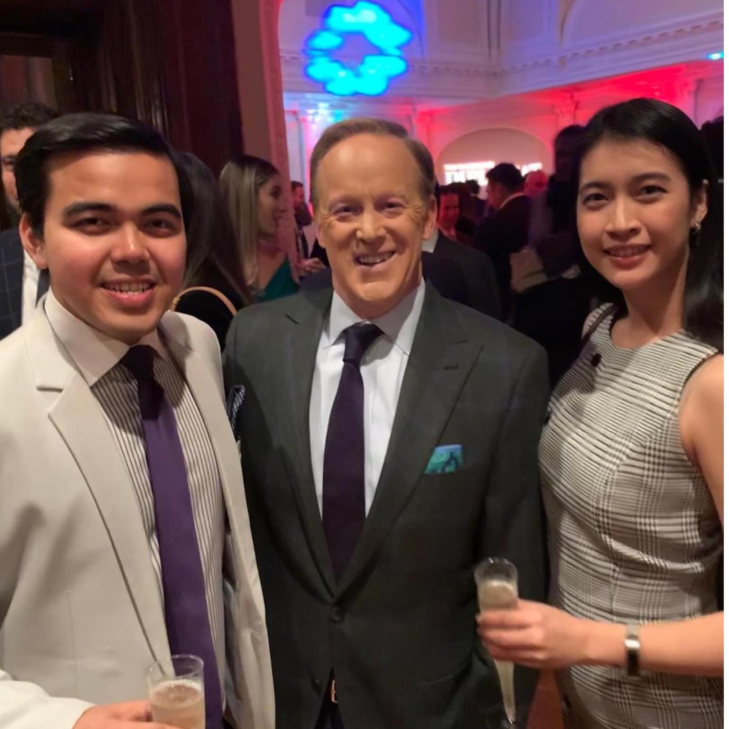 With Sean Spicer, Former White House Press Secretary and Dancing with the Stars contestant, at the Embassy of Colombia. December 2019.