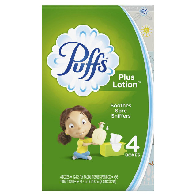 Puffs Plus Lotion Facial Tissue - 4pk/124ct