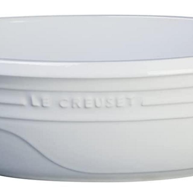 Le Creuset Stoneware Large 3-1/2-Quart Oval Serving Bowl, White