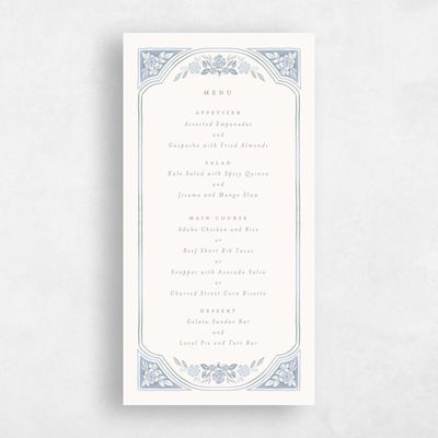 Blue Standard Wedding Menu - Reed