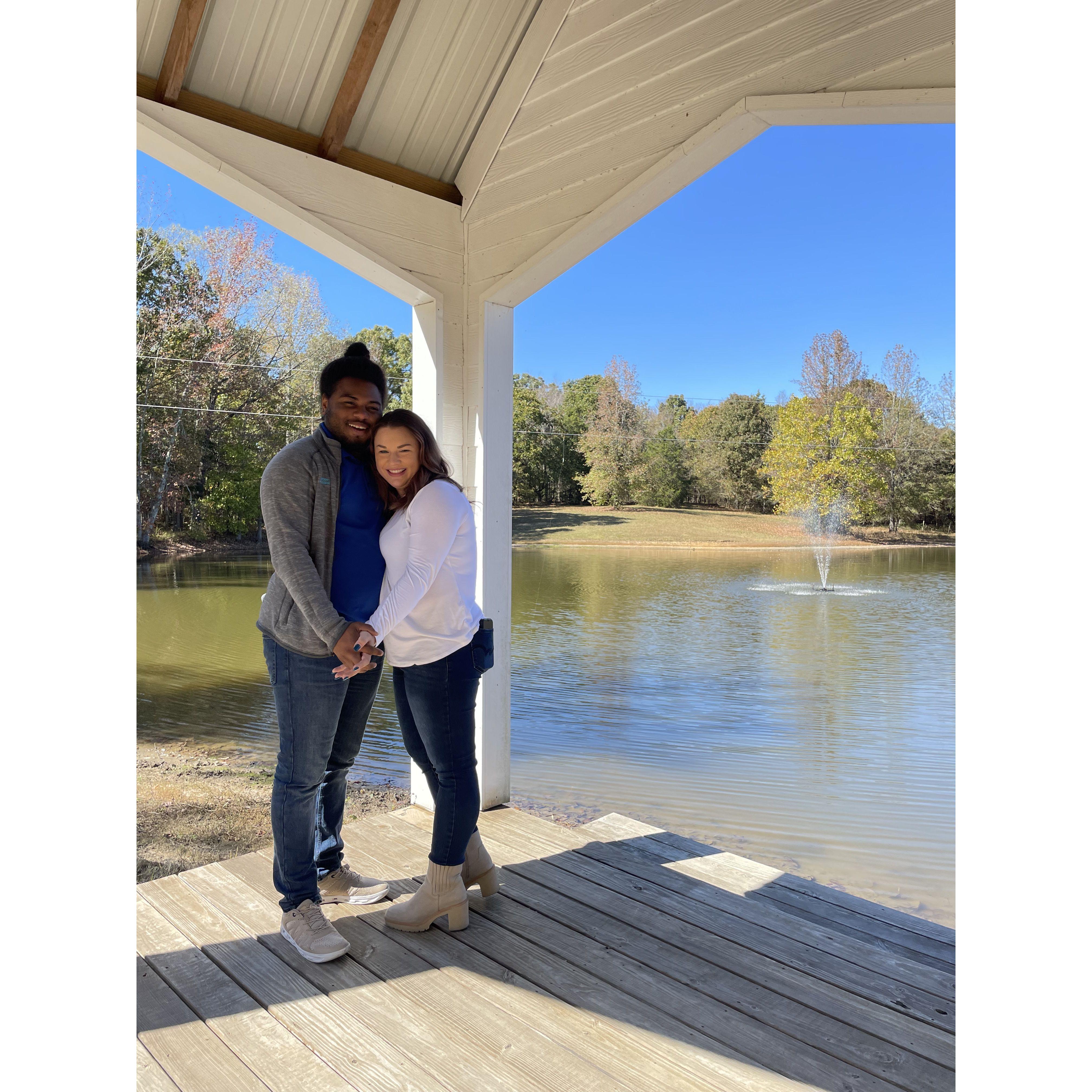 Sam and Anna visiting wedding venues