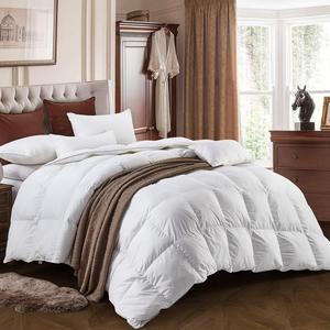 Luxury White Goose Down and Feather Supper Fuffly-King/Queen/Twin- Cotton Shell -Solid White (Queen:90"x90"in)