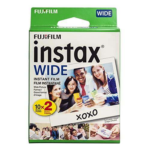 Fujifilm instax Wide Instant Film, 20 Exposures, White, New Packaging