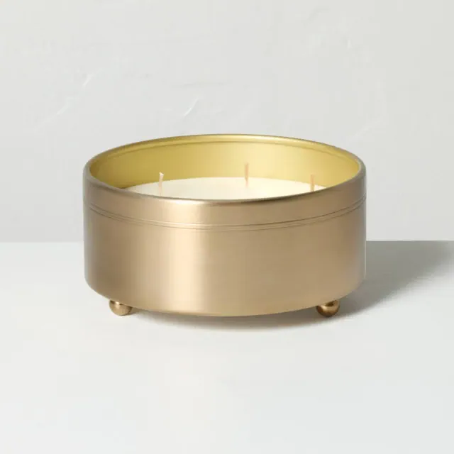 5 Wick Large Fluted Brass Canvas Jar Candle 20oz - Hearth & Hand™ with Magnolia