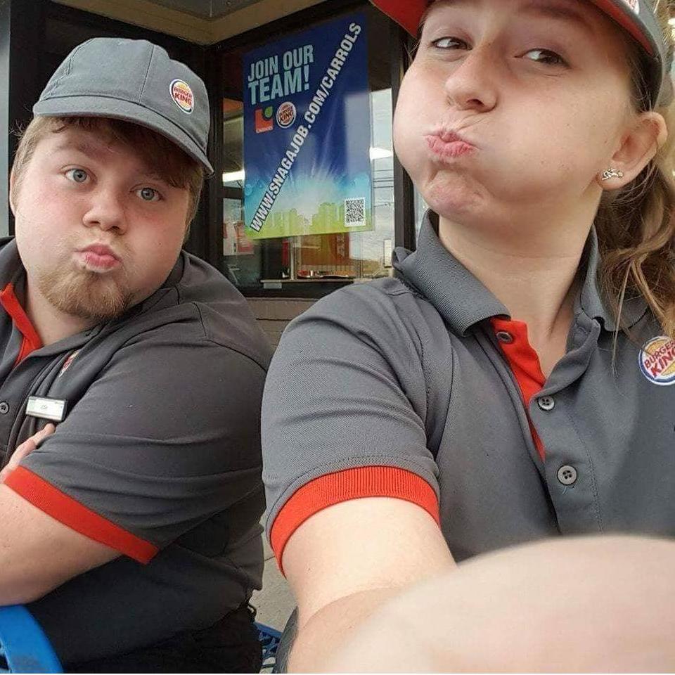 We worked at burger king together for over 2 years.