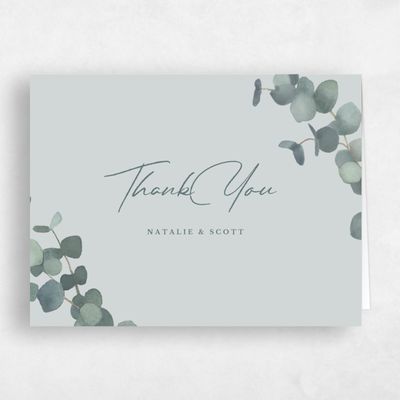 Blue Sage Mist Wedding Thank You - Verde Landscape