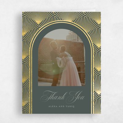 Dark Seaweed, Green Wedding Thank You - Hayden Photo Foil