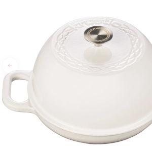 The Freeform Dutch Oven, Enameled Cast Iron, Round, White