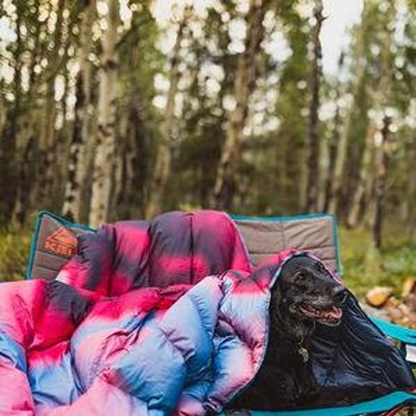Kelty Galactic Down Blanket - Outdoor + Indoor camping picnic beach and concert blanket - Color: Cranberry