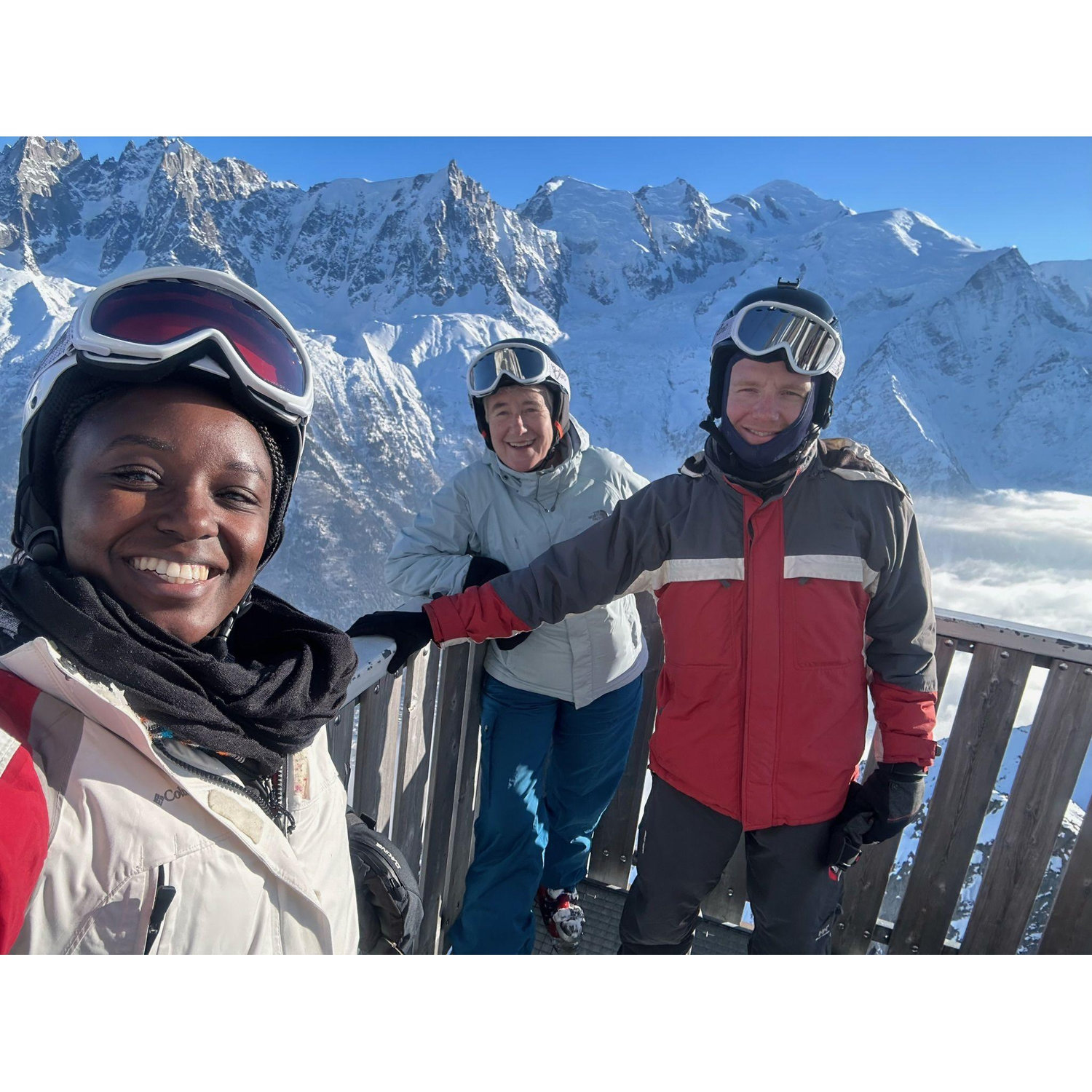 Skiing with mum in Chamonix
