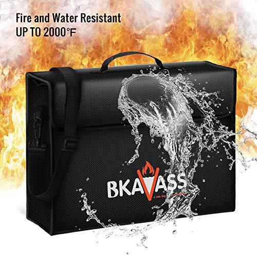Fireproof Bag (Upgraded), Jumbo Fireproof Document Bag(17 x 12 x 5.9 inches) with Silicone Coated Fiberglass, Waterproof and Fireproof Bag for Documents, Money, Laptops, Passport and Valuables
