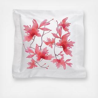 Peach Blossom Embroidered Cotton Sham