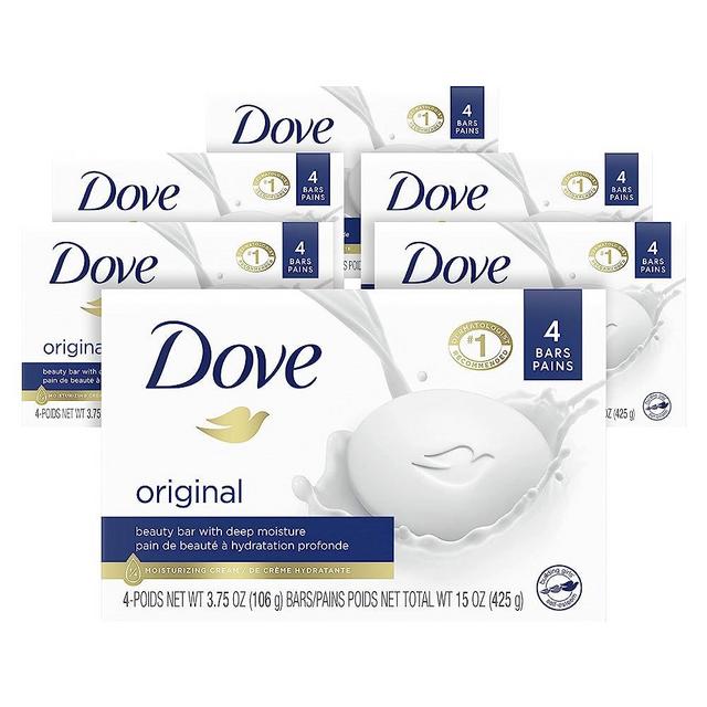 Dove Beauty Bar Gentle Skin Cleanser Moisturizing for Gentle Soft Skin Care Original Made With 1/4 Moisturizing Cream 3.75 oz, 24 Bars