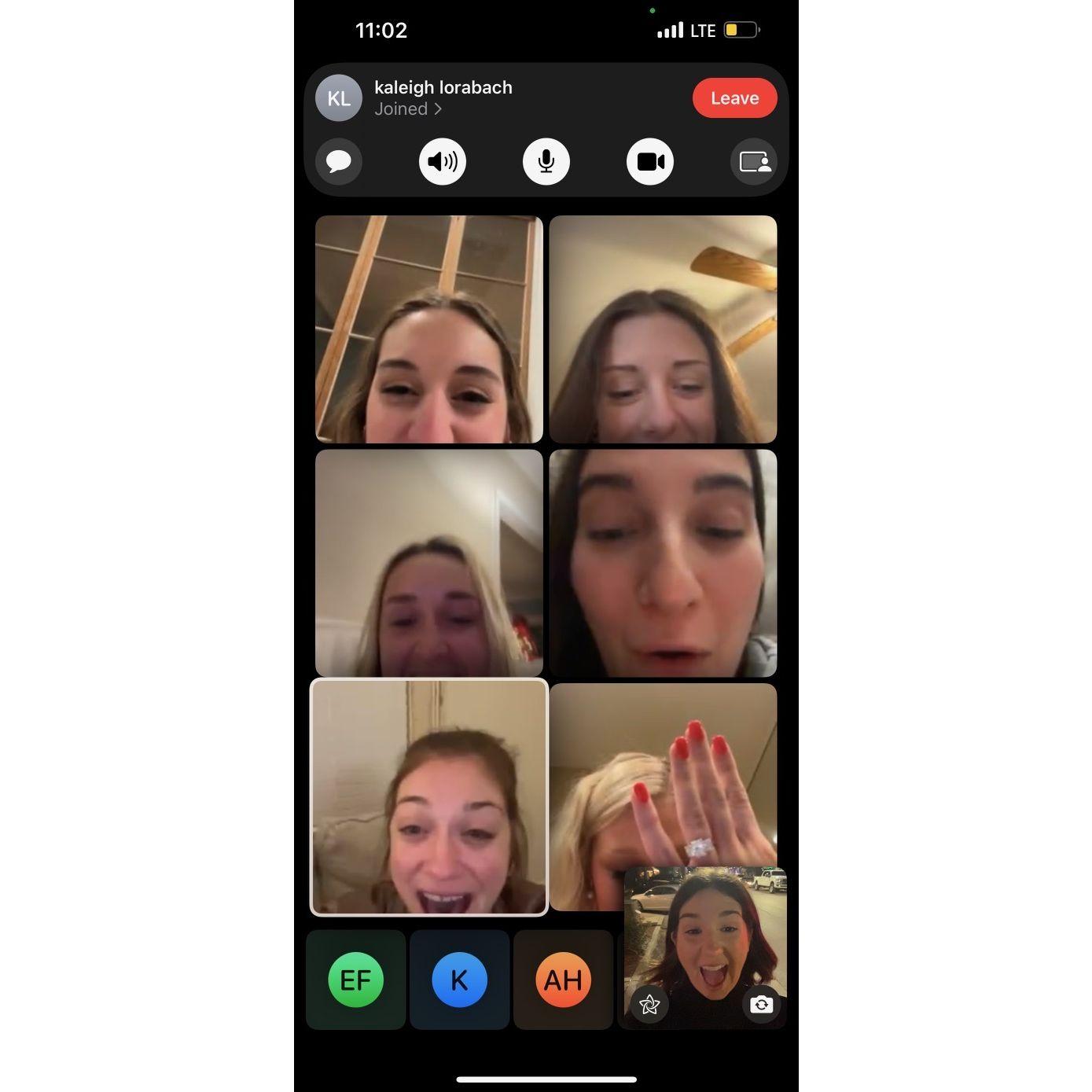 Had to FaceTime all the girls to show off the new ring!!