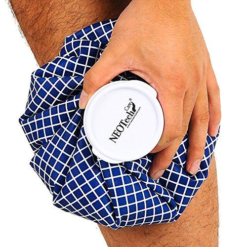 NeoTech Care Ice Bag, Screw Top Fillable, 8 Inches, Blue Design