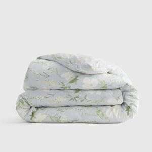 Full/Queen Classic Organic Percale Duvet Cover in Blue Garden