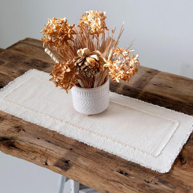 Rustic table runner|frayed edges|small handmade farmhouse table runner|holiday runner|gift for her