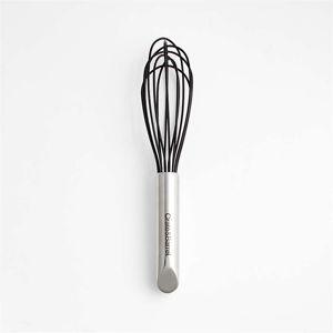 Crate & Barrel Black Silicone and Stainless Steel 9.5" Whisk + Reviews | Crate & Barrel