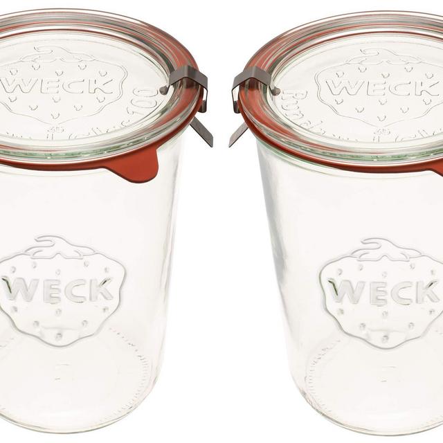 Weck Canning Jars 743 - 3/4 Liter Tall Jars Set - Set of 2 Jars