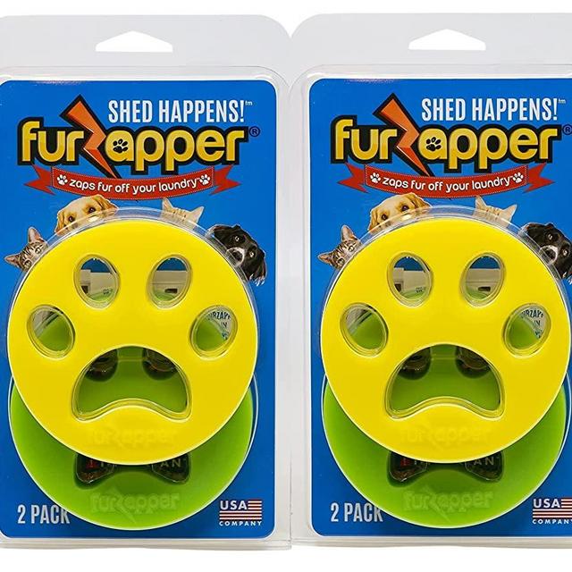 FurZapper Pet Hair Remover for Laundry, 4 Count - Reusable Dog & Cat Hair Remover Tool As Seen on Shark Tank - Removes Pet Fur, Hair, Lint, Dander from Clothes & Laundry - One FurZapper Per Pet