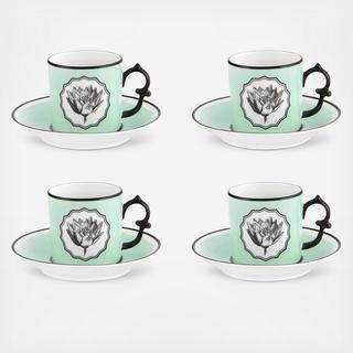 Christian Lacroix - Herbariae Coffee Cup & Saucer, Set of 4