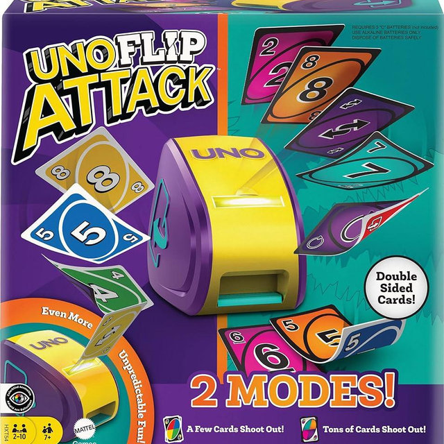 Mattel Games UNO Flip Attack Card Game for Kids, Adults & Family Nights, Combines UNO Flip & UNO Attack in One Game