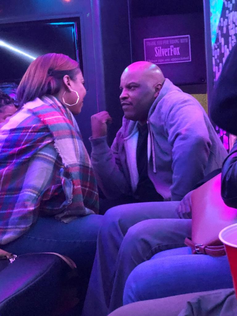 Party bus with friends, celebrating love in Charlotte - November