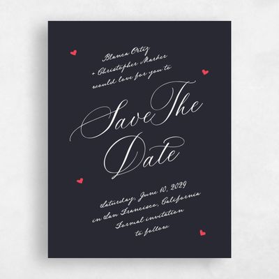 Black Standard Wedding Save the Date - Estate Portrait