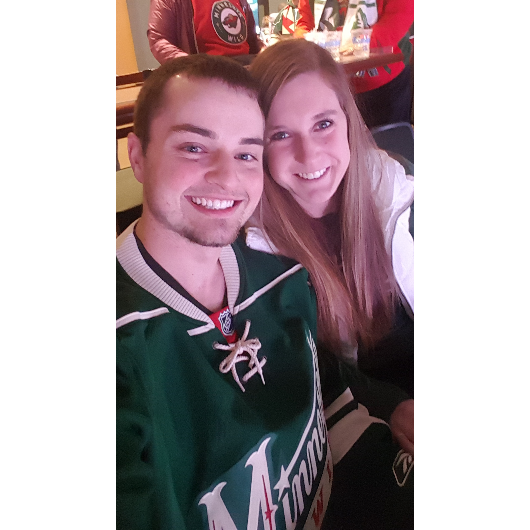Amanda brought Eric to a Wild vs Avalanche game for his birthday, October 2016.
