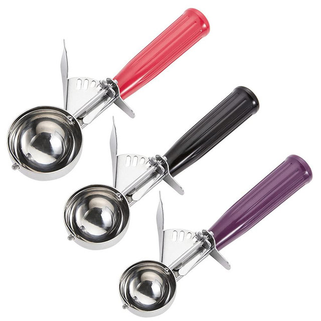 JUNADAEL J Cookie Scoop Set, Portion Scoop Set, Ice Cream Scoop with Trigger, Include Large-Medium-Small Size Disher Scoop, Premium 18/8 Stainless Steel