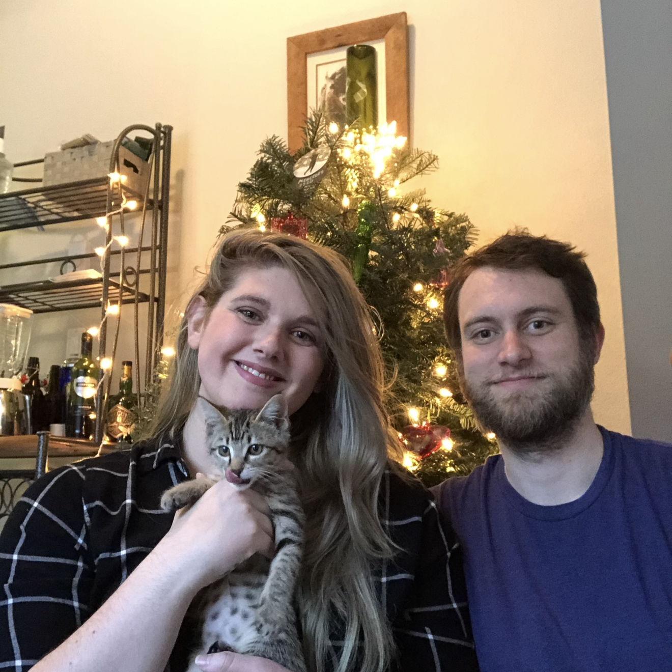 Our first Christmas living together and with our newest addition to the family. Kitty Katsu