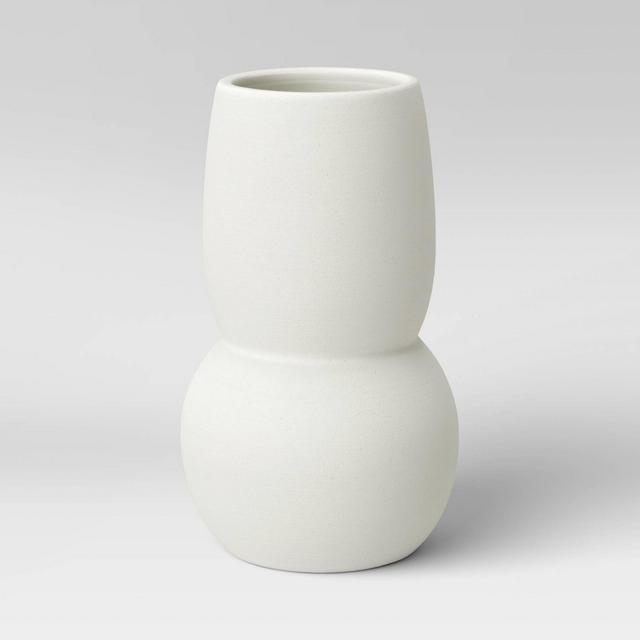 8" x 5" Round Textured Ceramic Vase White - Project 62™