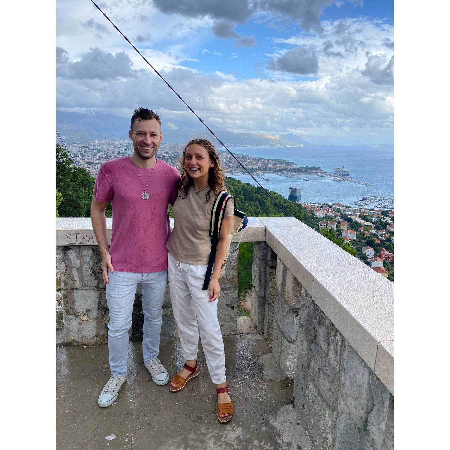 Long walk in Croatia.  Alexa was sick, blowing her nose. When we got back to the house we were staying at Alexa did a netti pot session to clear out her nose… It was romantic.