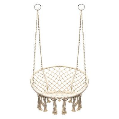 Hanging Rope Chair Off White - Sorbus