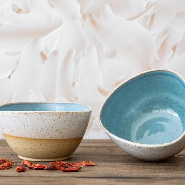Unique Pottery Deep Serving Bowl